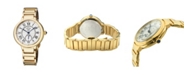 Gevril GV2 Women's Rome Gold-Tone Ion Plating Swiss Quartz Bracelet Watch 36 mm